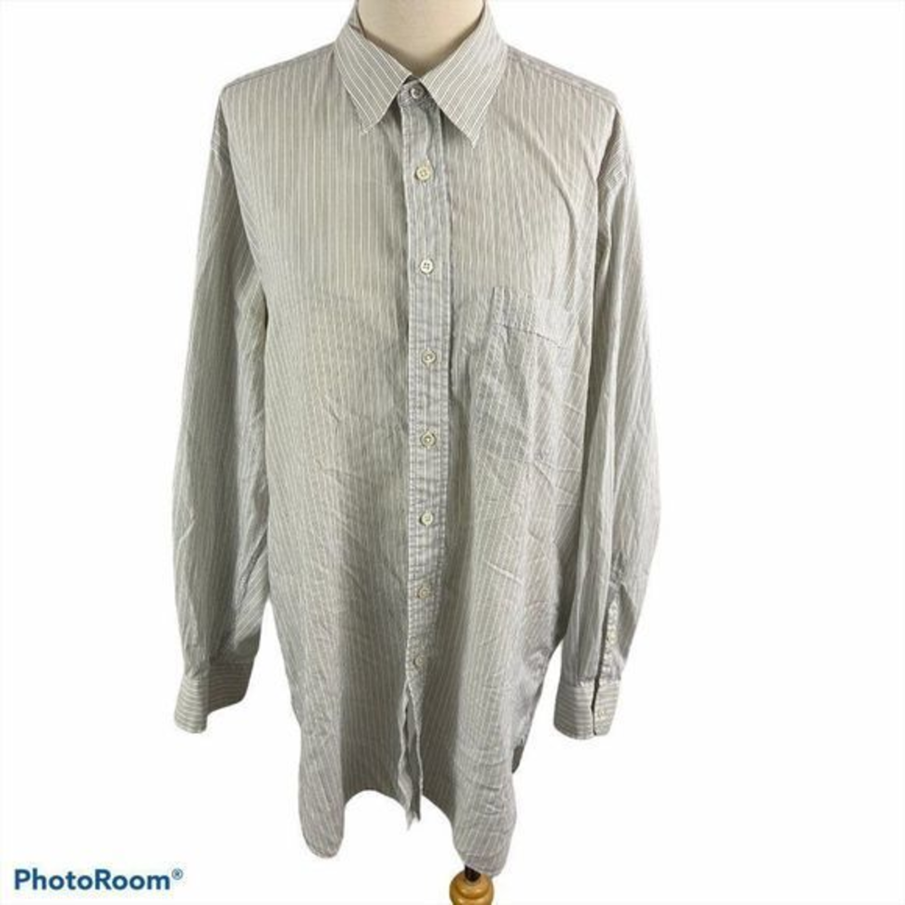 🌿4/$35‎ 🌿JP TILFORD Beige Pinstriped Button Down